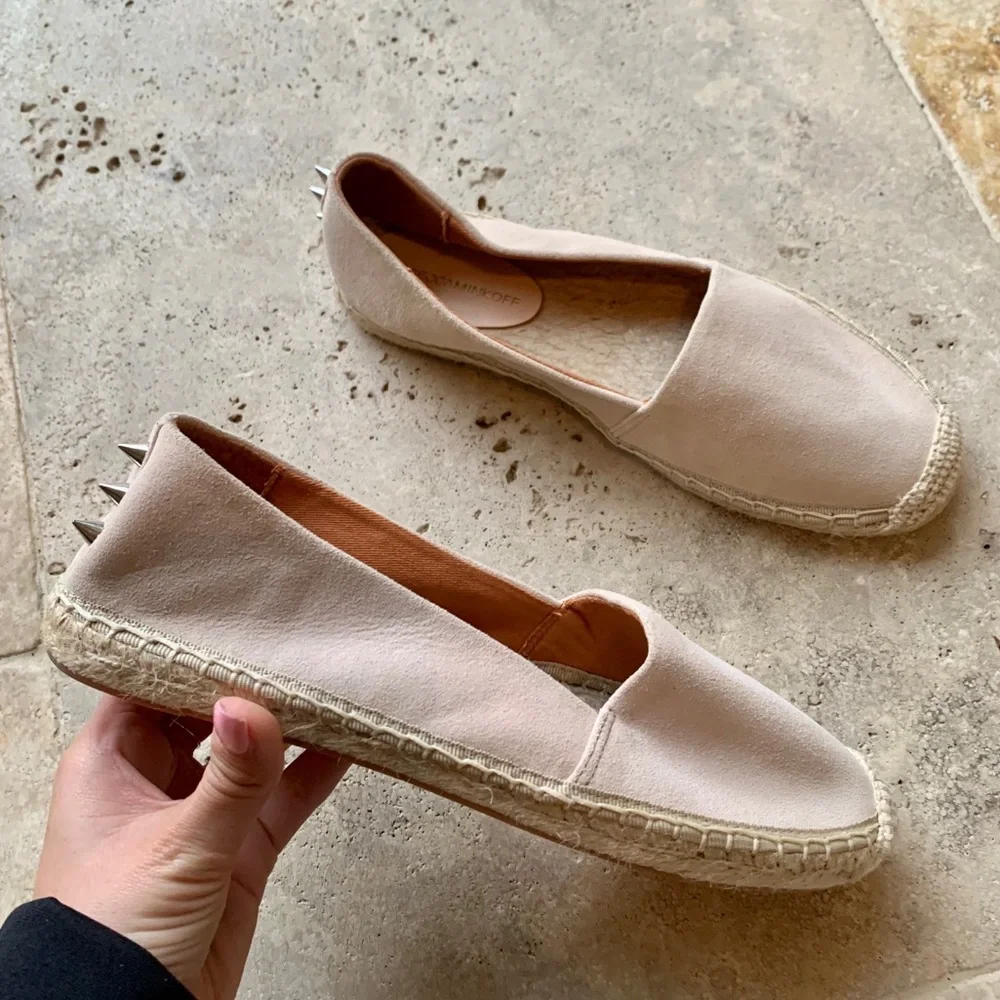 Rebecca Minkoff Suede Rockstud Espadrille Flat 8.5